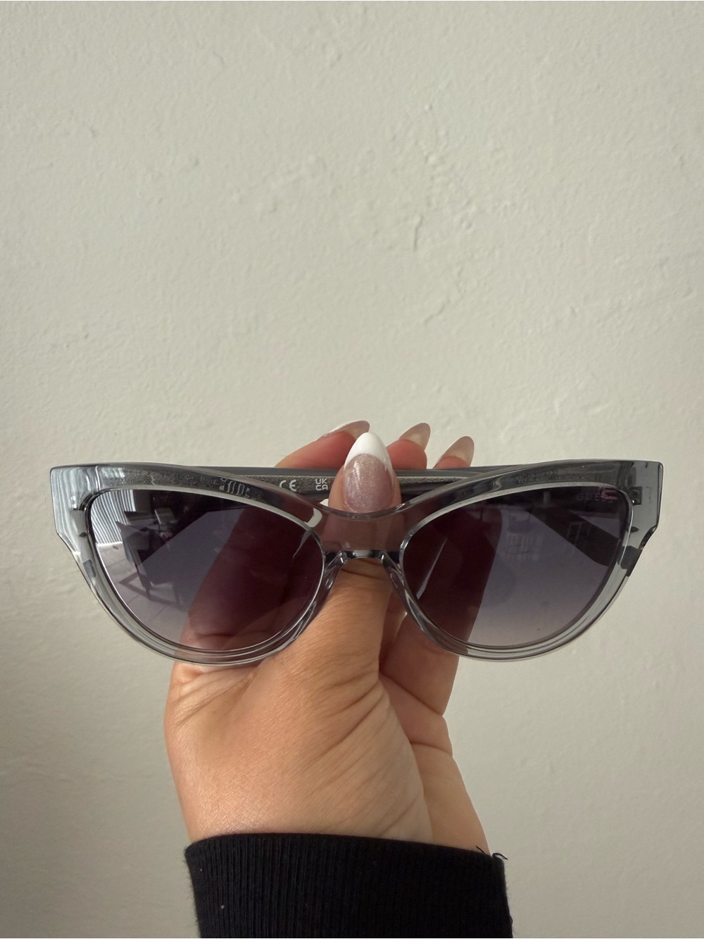 GUESS Transparent Gray Cat-Eye Sunglasses - Women Accessories
